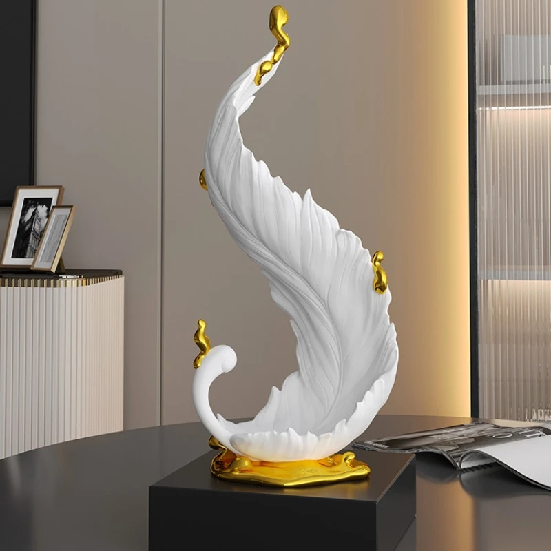 

Feng Shui Qi Feather Statue, Resin Crafts Ornaments, Entrance Living Room, TV Cabinet, Desktop, Home Decoration Accessories