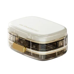 Compact Travel Pill Organizer with 10 Compartments - Portable Folding Pill Case for Daily Medicine Storage (White)