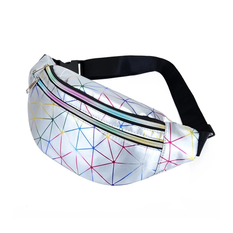 Waterproof Men Women Running Shiny Waist Bag Fitness Workout Zipper Bag Adjustable Strap Waist Sport Fanny Pack Chest Pouch