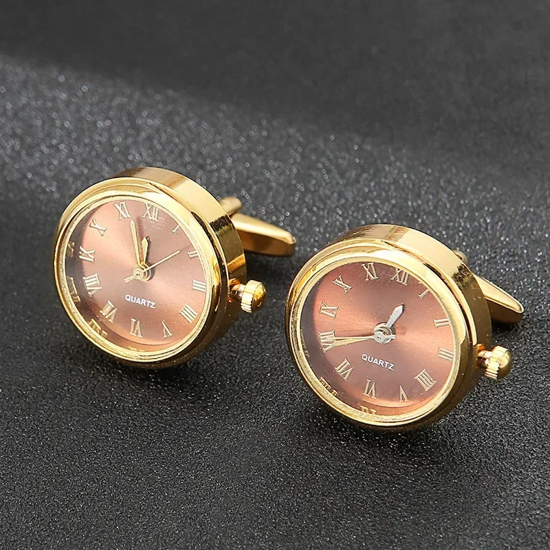 High End Luxury Watch with Rotatable Cufflinks Men's French Shirt Fashionable Buttons Jewelry Accessories Gentlemen's Gifts