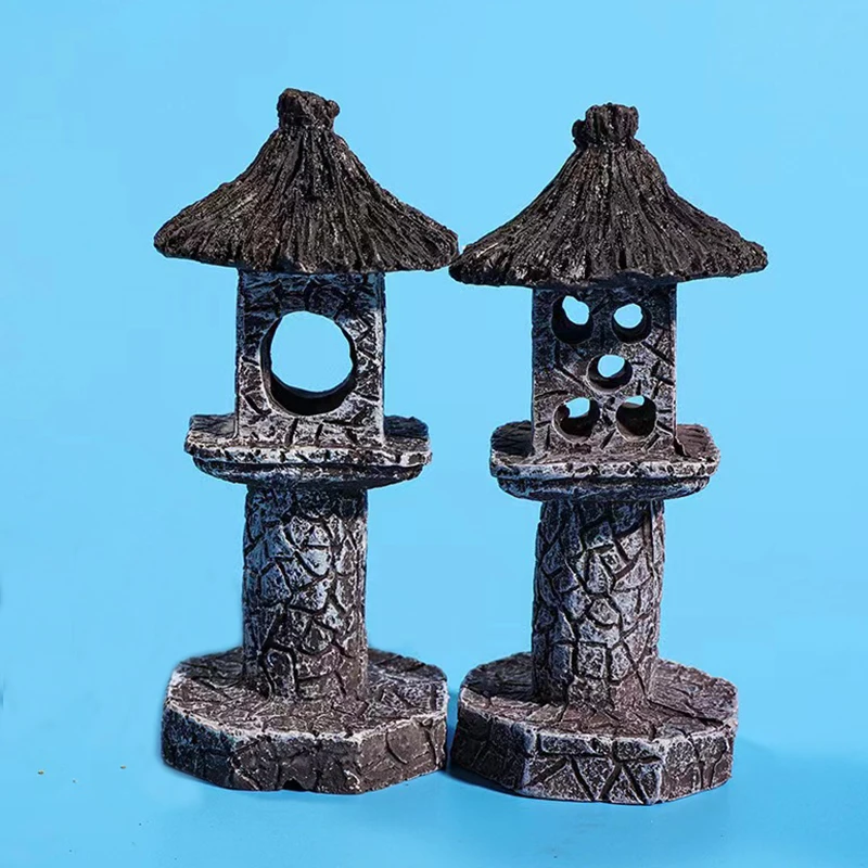 Resin Artificial Fish Tank Ancient Castle Decoration Aquarium Rock