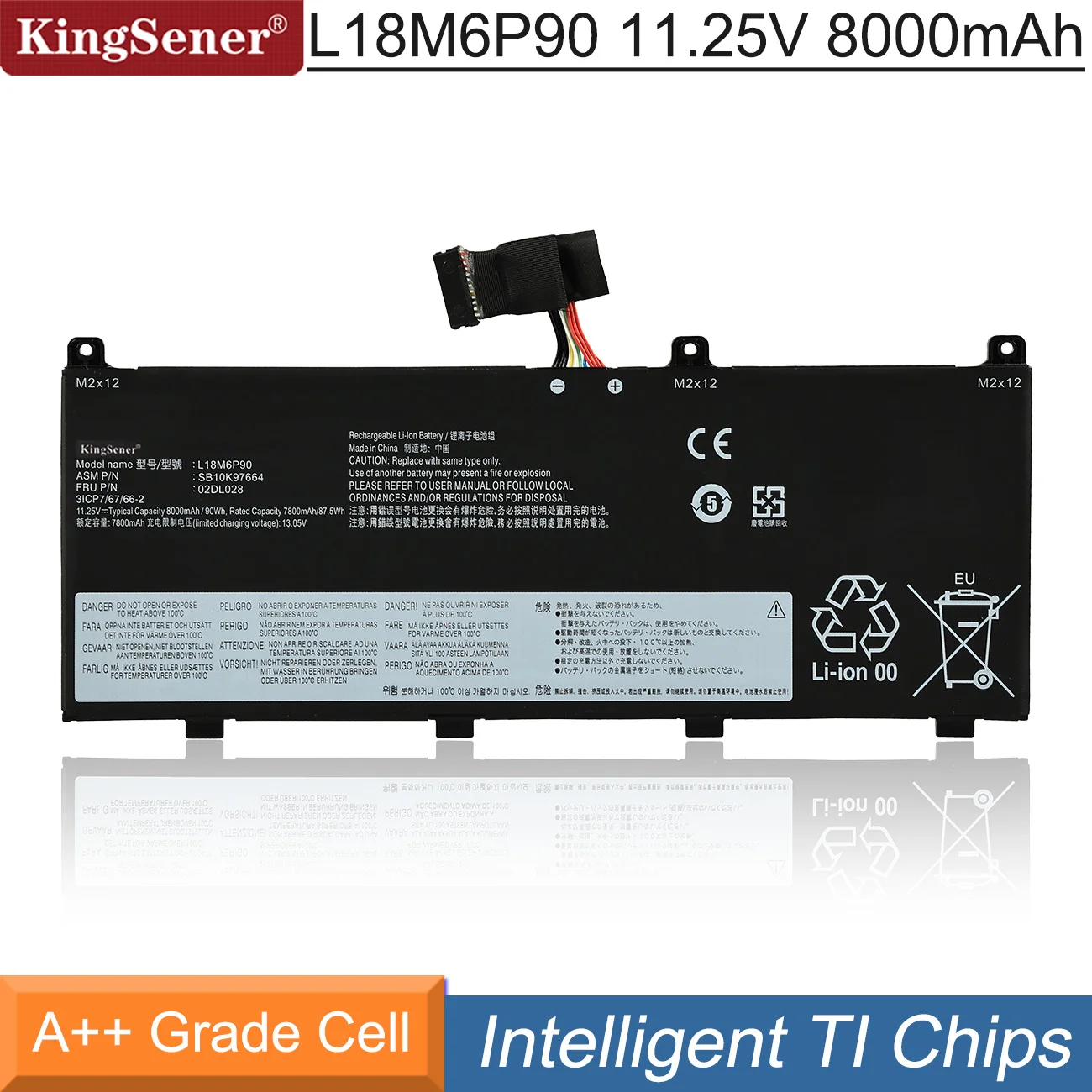 Bateria do Portátil de Kingsener L18m6p90 para Lenovo Thinkpad P53 Séries L18c6p90 02dl028 5b10w13901 Sb10k97664 11.25v 90wh 8000mah