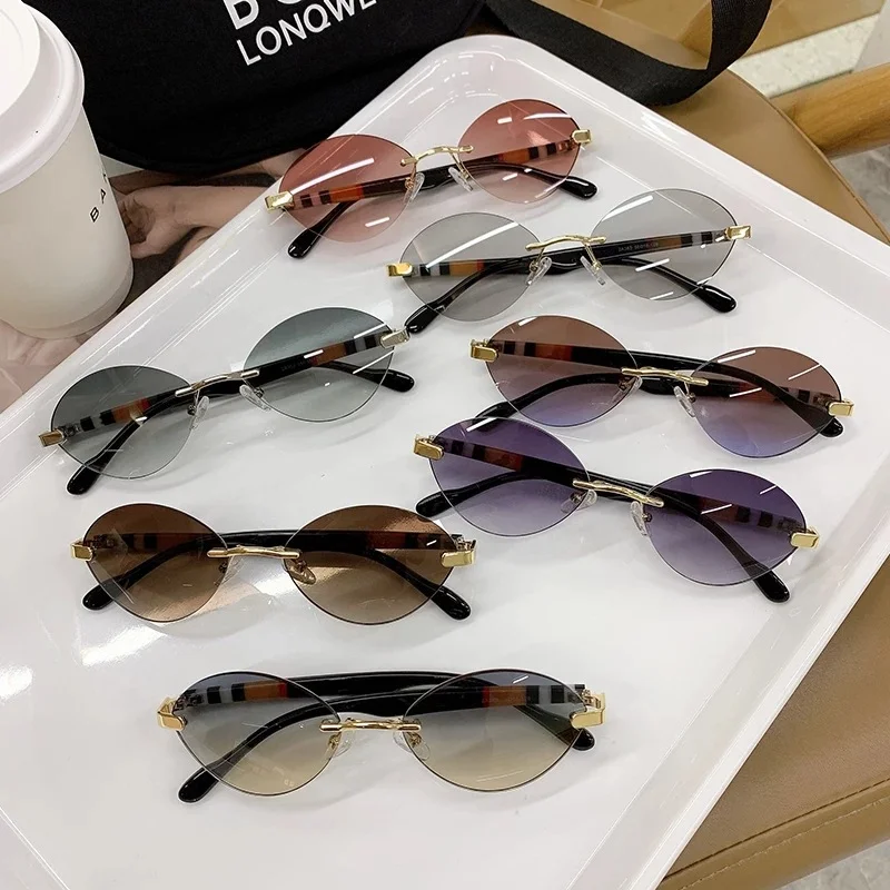 

Vintage Sunglasses For Women Men Frameless Retro Sunglasses Luxury Brand Designer Female Eyewear UV400 Goggle Shades Glasses