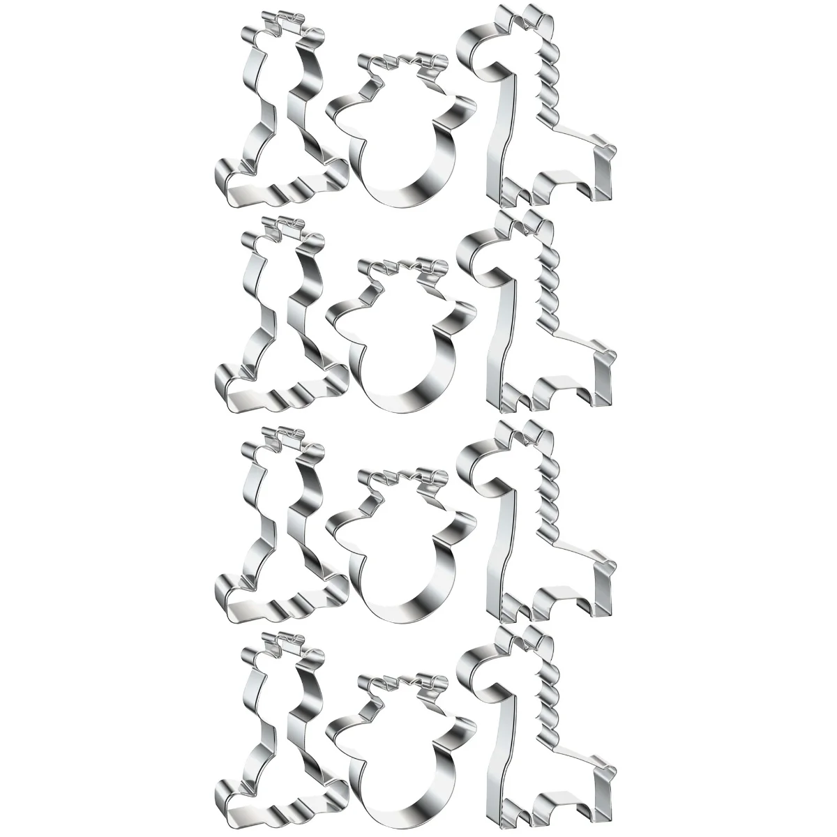 

12 Pcs Rice Ball Mold Pig Shape Molds Fruit Cookie Cake Baking Stainless Steel