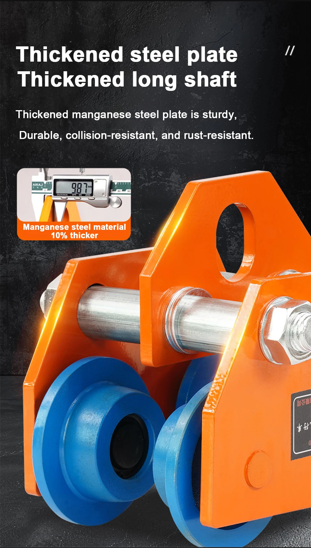 I-Beam Pulley Sliding Lifting Tool T-Type Trolley Monorail Crane Hoist Lifter He