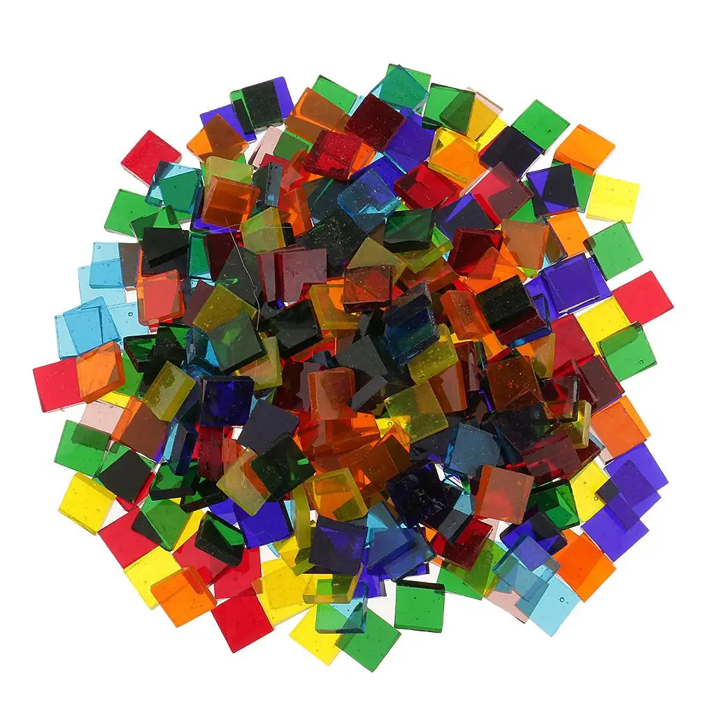 320g Multicolor Square Vitreous Mosaic Tiles Tessera for Mosaic Making 10x10mm