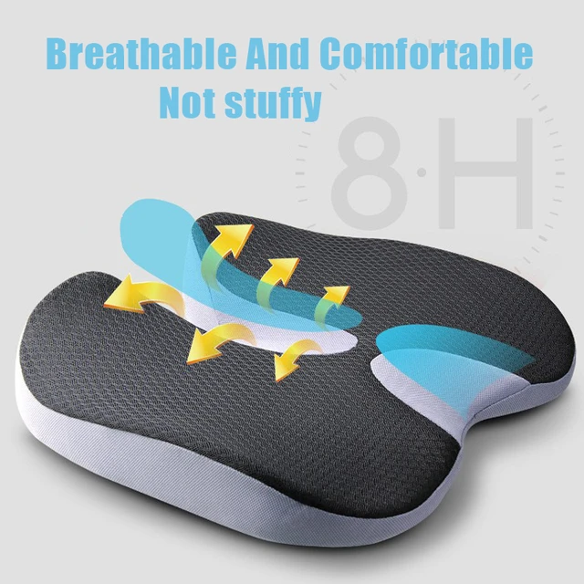 Gel Enhanced Seat Cushion Non-Slip Orthopedic Gel & Memory Foam Coccyx  Cushion for Tailbone Pain Office Chair Car Seat Cushion Sciatica & Back  Pain Relief