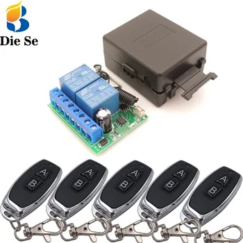 Interruttore di telecomando 433 MHz DC 12V 10A Ricevitore e trasmettitore relè RF a 2 gruppi per controllo corrente positivo e negativo