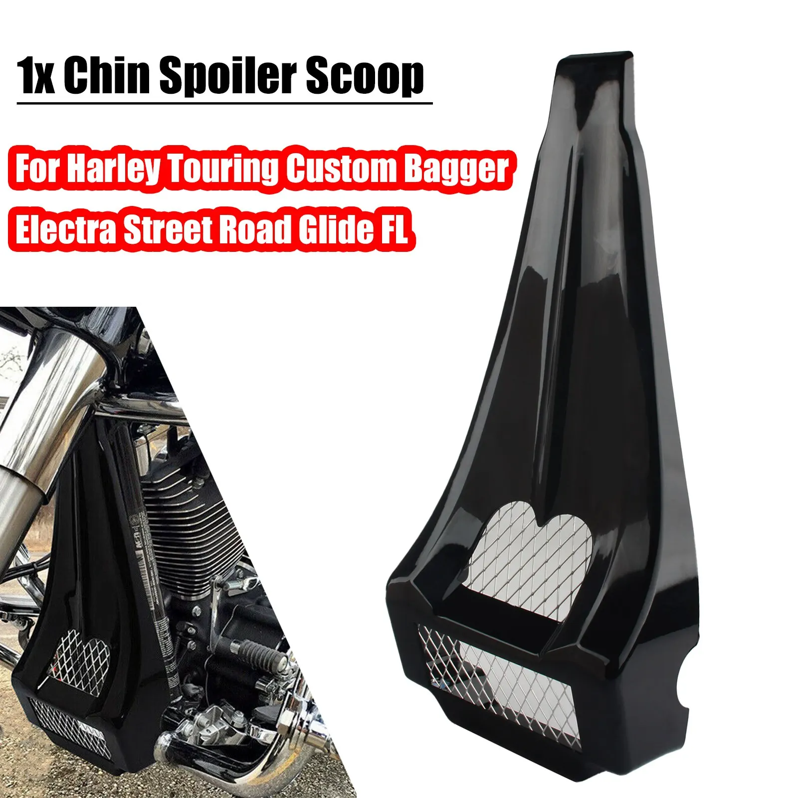 

Motorcycle Accessorie Moto Front Chin Spoiler Radiator Grill Cover For Harley Touring Road King CVO Electra Road Glide FLTR FLHX