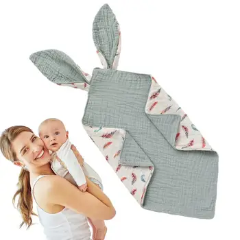 Snap Bibs For Baby Rabbit Ear Design Baby Bandana Drool Bibs Soft Comfortable Cotton Unisex Drooling Bib For Boys Girls 1