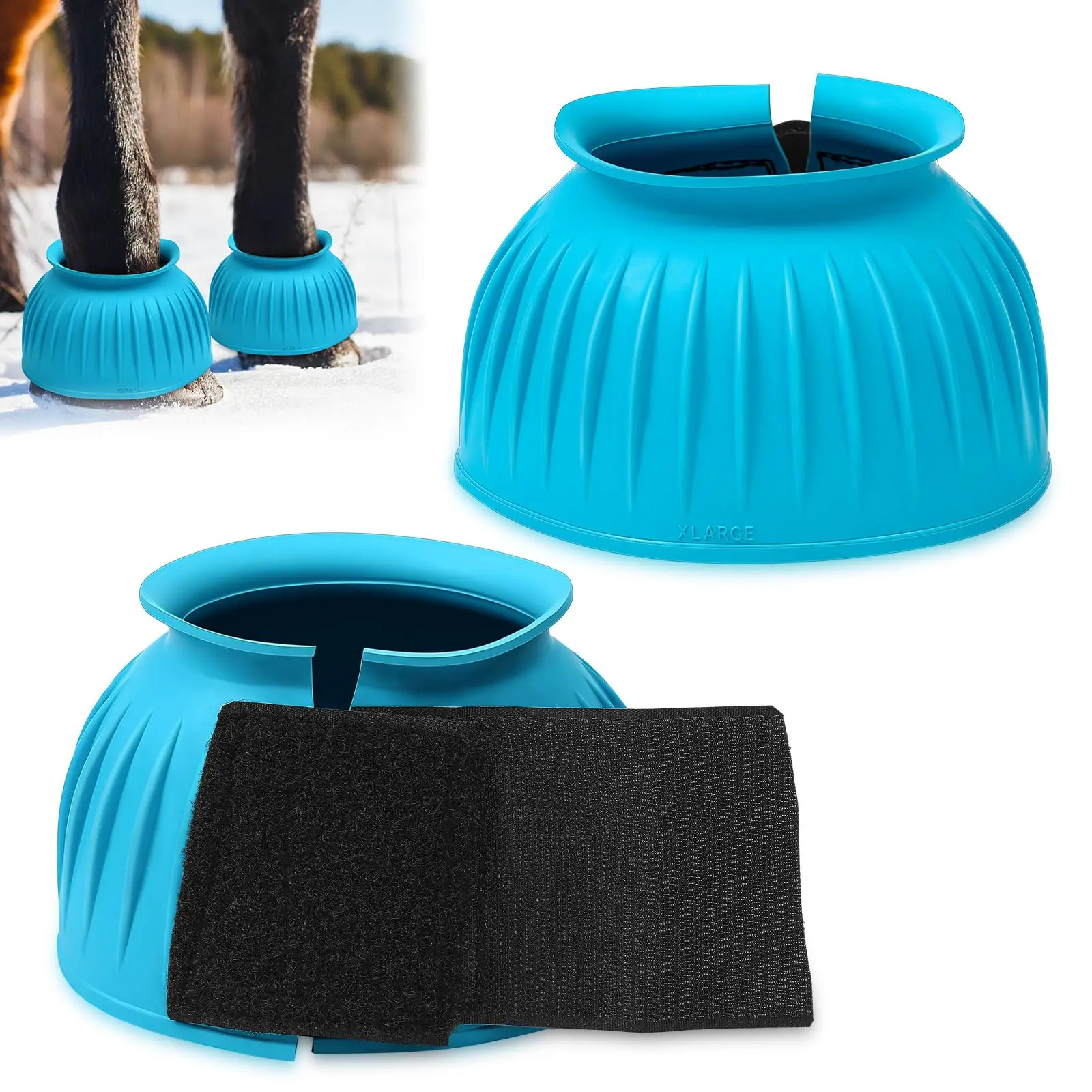 1 Pair Horse Bell Boots Protect Against Hoof Impact Trauma Rubber Bell Boots Horse Care for Turnout No Rub Design 1 Pair Horse Bell Boots Protect Against Hoof Impact Trauma Rubber Bell Boots Horse Care for Turnout No Rub Design