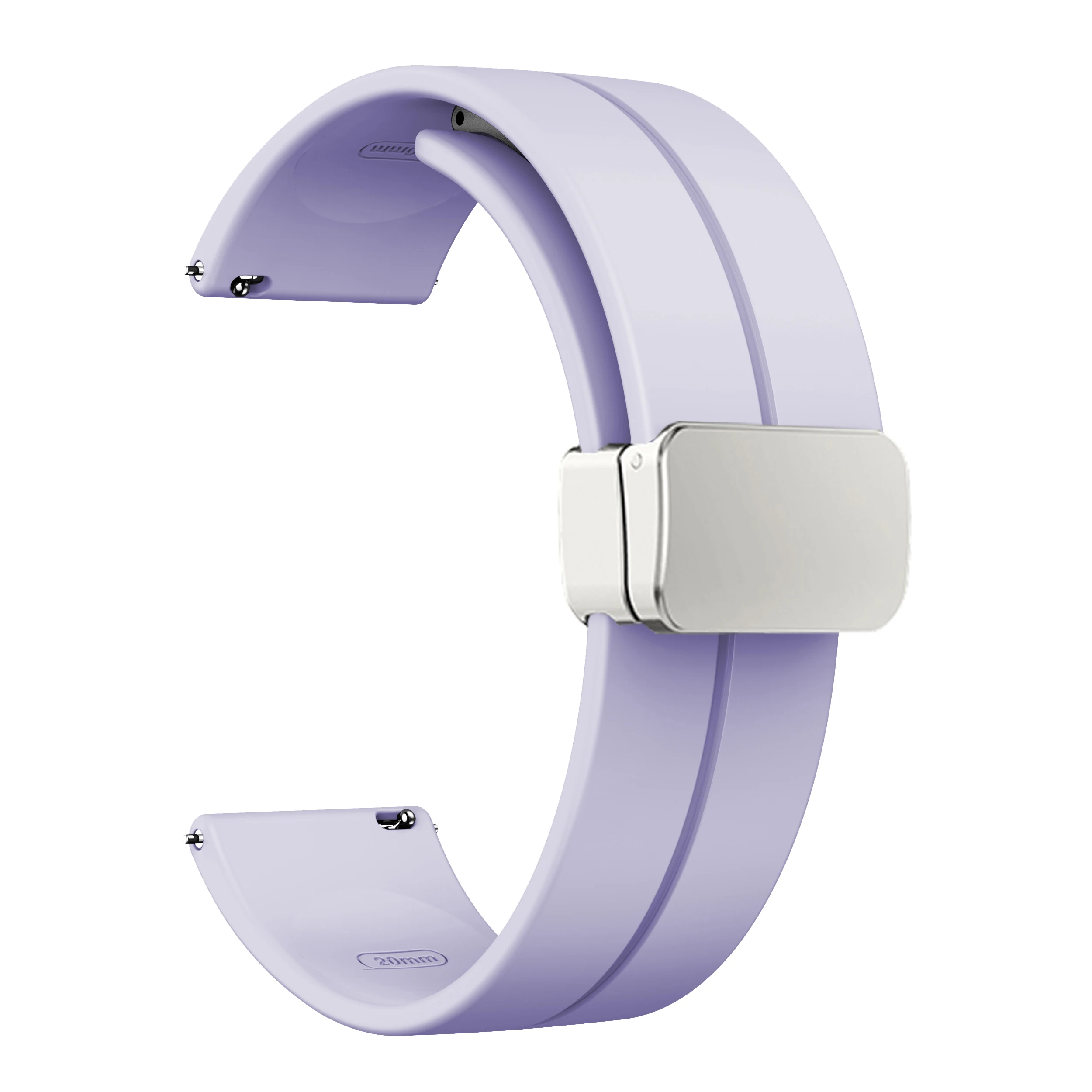 Magnetic D Buckle Silicone Smartwatch Band - Universal Fit, 20mm/22mm