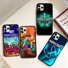 

Sandbox Game MINECRAFT Mini World Phone Case Rubber For iphone 12 11 Pro Max Mini XS Max 8 7 6 6S Plus X 5S SE 2020 XR cover