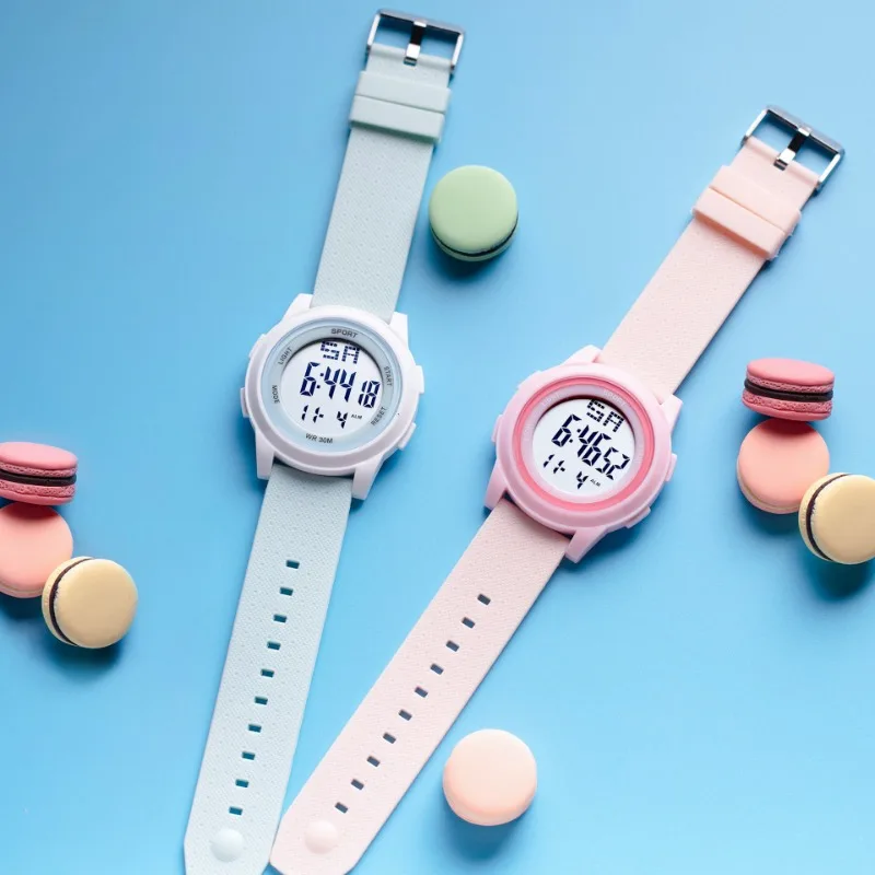 Candy Children's Electronic Watch Student Fashion Sports Nightlight Alarm Clock Female Gift Girl and Boy Relógio Watch for Kids