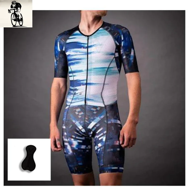 Men Short sleeve Cycling Jersey Triathlon Suit, Mens Short sleeve Triathlon Jumpsuit Running Swimming and Cycling Skin Suit wear 5