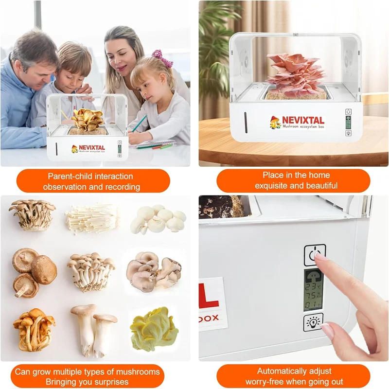 Description Picture 6 of itemSmart Mushroom Growing Tent Still Air Box Mushroom Cultivation Ecosystem Box Comes with a Humidity Gauge and Light