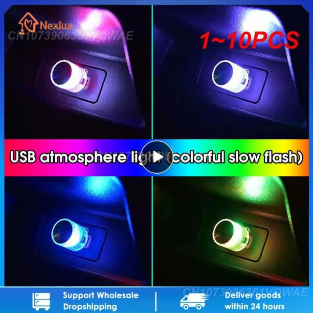 Mini USB LED Auto Licht Auto Innen Atmosphäre Licht Dekorative Lampe  Notfall Licht PC Auto Bunte Licht 7 Farben - AliExpress