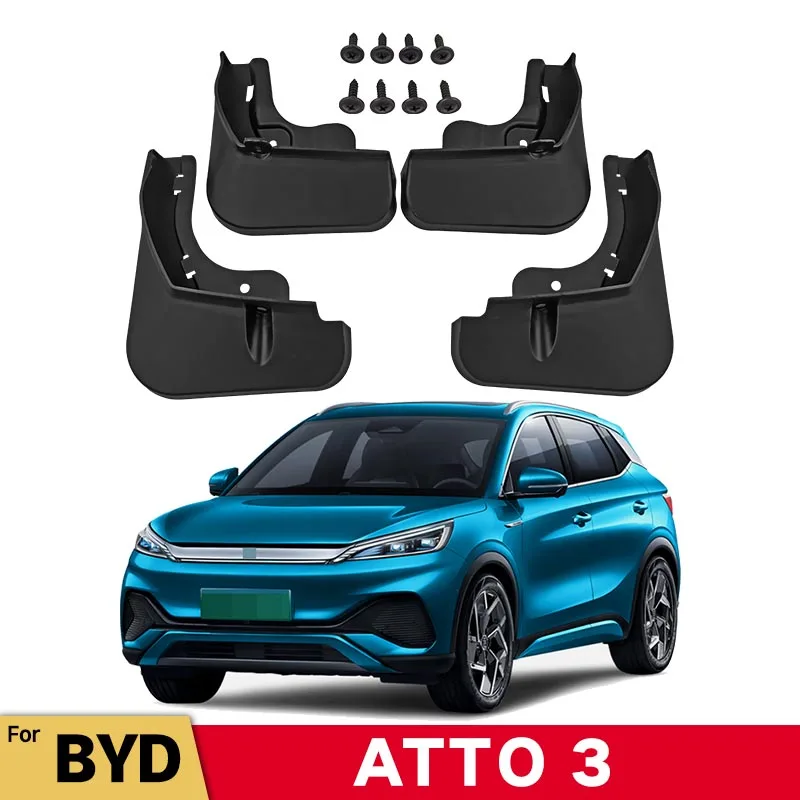 

Брызговики для BYD Atto 3 EV 2022 2023 4 шт., брызговики от грязи, брызговики, передние и задние брызговики, автомобильные аксессуары