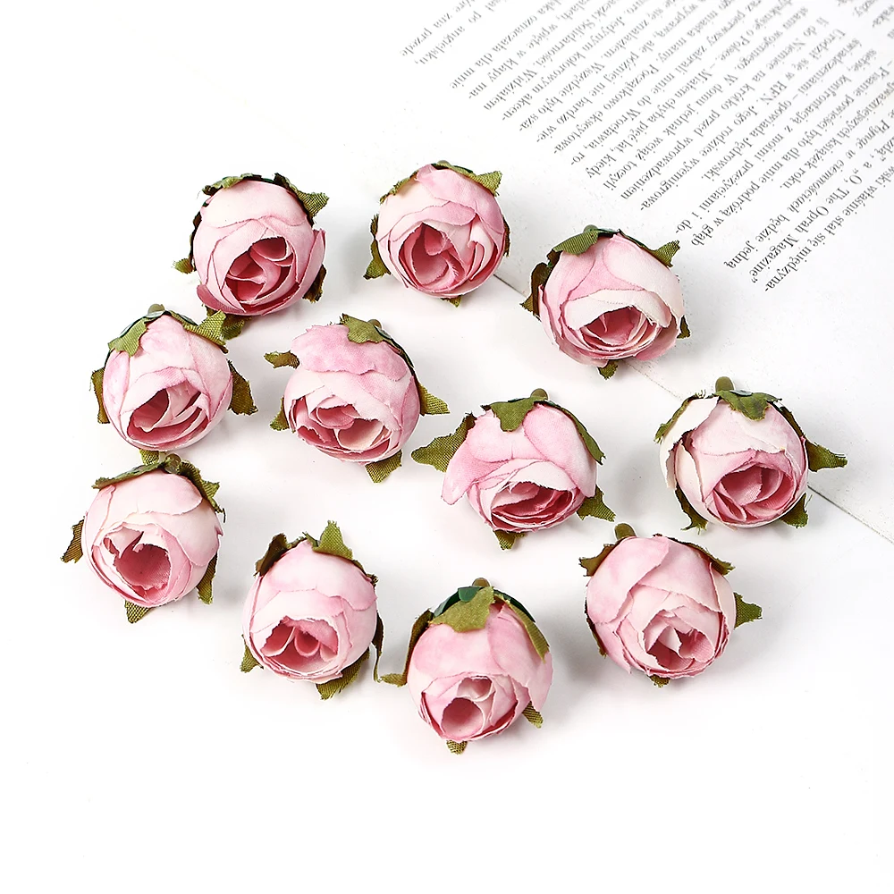 10/20/50 Stück Rosenknospen, künstliche Blumen aus Seide, 2 cm, künstliche Blumenköpfe für Heimdekoration, Hochzeitsdekoration, DIY, Brautkranz-Zubehör – Detail 12