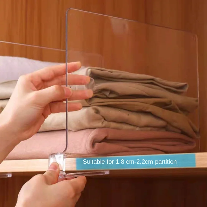 Wardrobe Layered Partition Transparent Acrylic Partition Split Storage Cabinet Erect Layered Shelf Plug-in Type #3968 2
