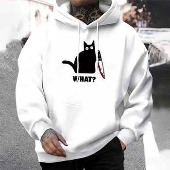 Cat Print Sports Hoodie 1