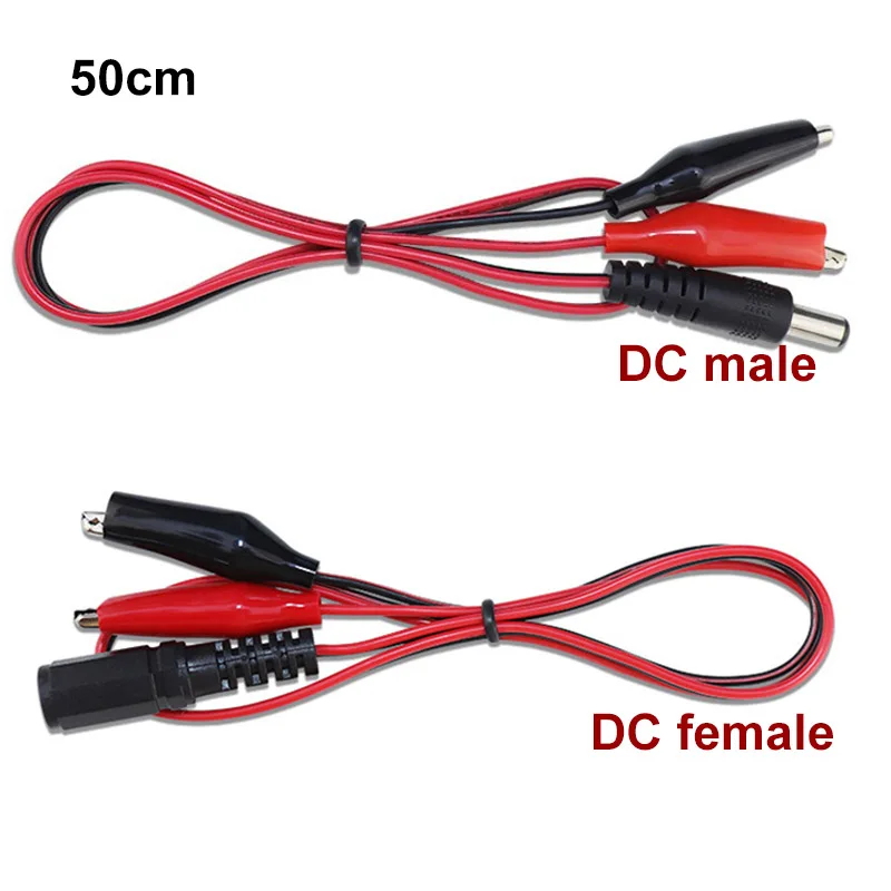 50cm DC 5.5*2.1mm male Female Jack cable Alligator Clips Connector Crocodile Wire cord 12V 3A Power Cable test lead t1