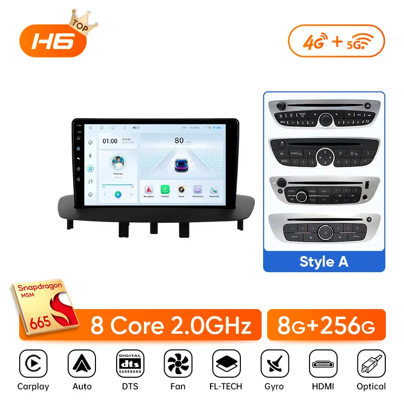 Ainavi Car Radio Multimedia Play For Renault Megane 3 Fluence Samsung SM3 2008-2014 Android13 Wireless Carplay Stereo DSP 48EQ - Image 9