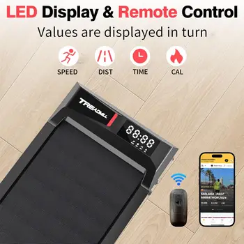 0.6-3.8MPH Speed, 2.5HP Under Desk Treadmill with Remote Control, Compact Design, LED Display, 300 lbs Max Weight Capacity 2