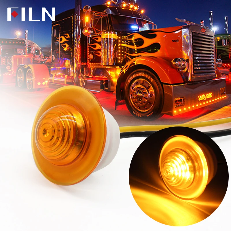 10 pezzi di luci laterali rotonde a LED da 3/4 12V per camion, auto