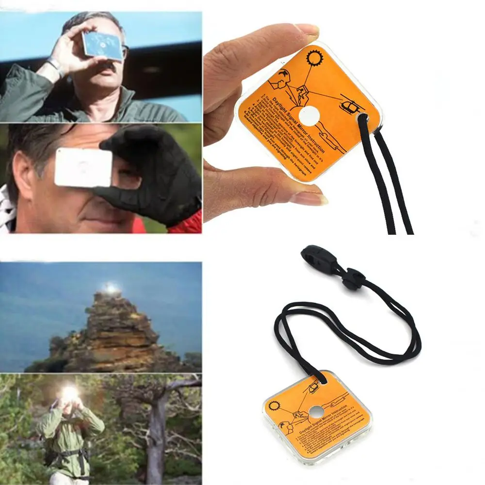 Outdoor Survival Reflective Signal Mirror Hiking Camping Emergency Daylight Reflective Tool First Aid Supplies 1PC survival tool
