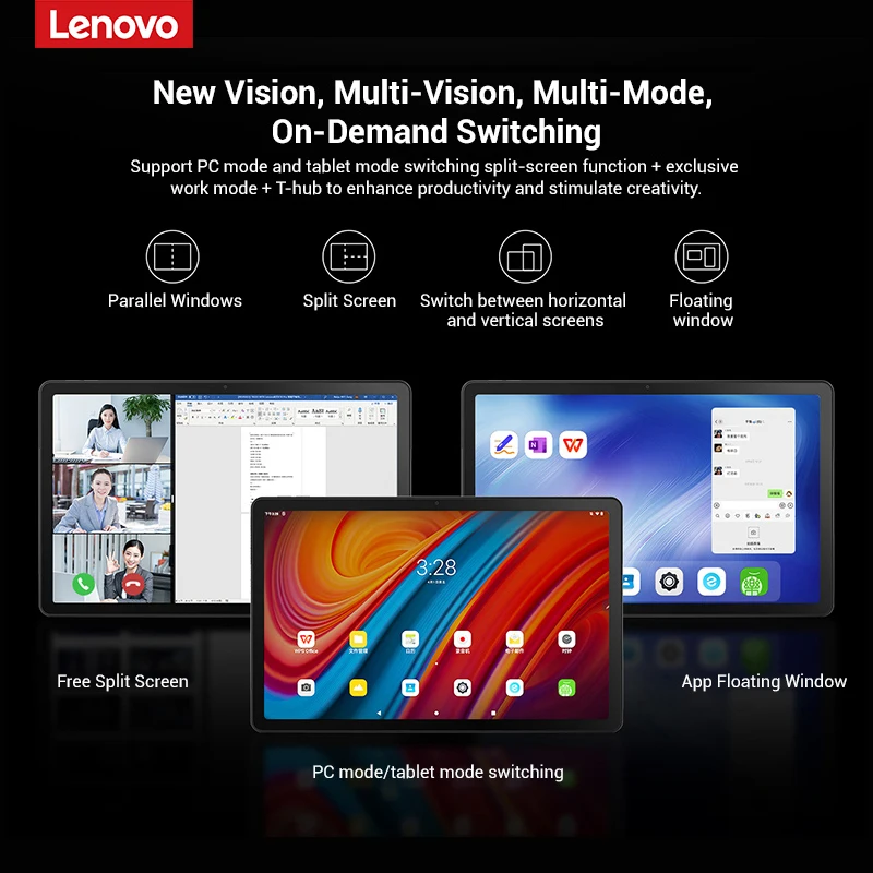 Original Lenovo K10 Pro 10.6 inch 4G LTE Tablets PC 6GB 128GB Android 12 Qualcomm 6225 Octa Core Support Face Identification 4