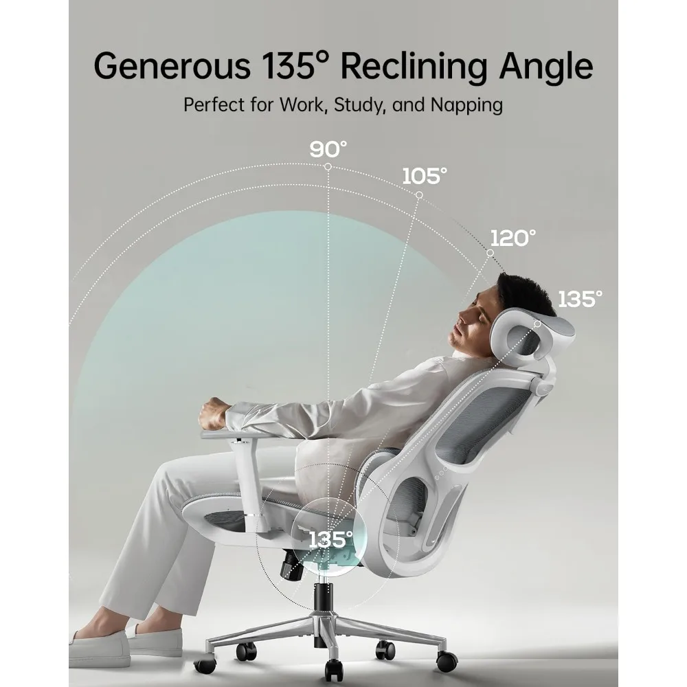 P2 Pro Ergonomic Office Chair, Office Chair with 3D Lumbar Support, Big and Tall Mesh Chairs with 3D Arms, Headrest & Comfortab 5