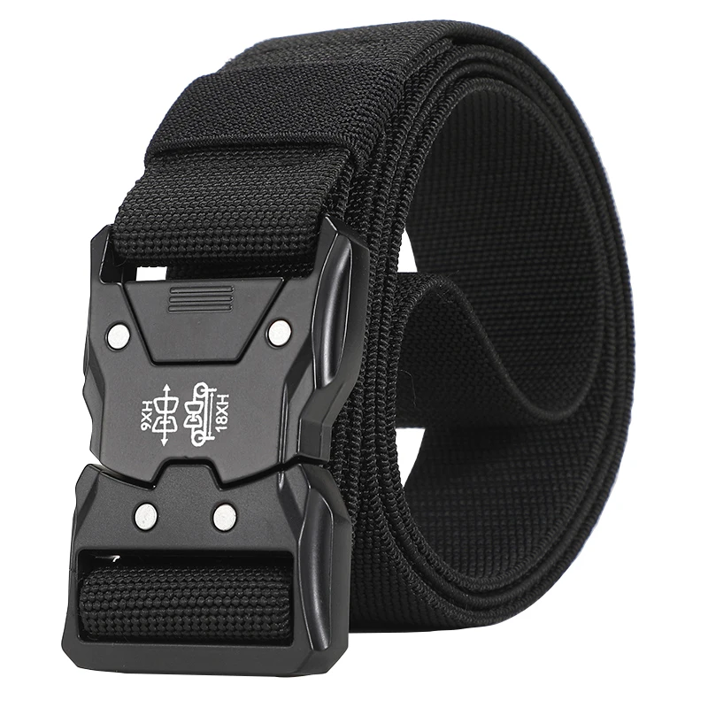 New Tactical Belt Metal Buckle Quick Release Elastic Belt Casual