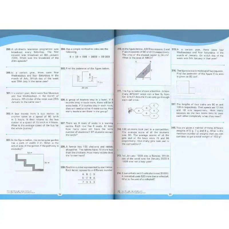 6PCS Singapore SAP Mathematical Olympiad Training Book Real