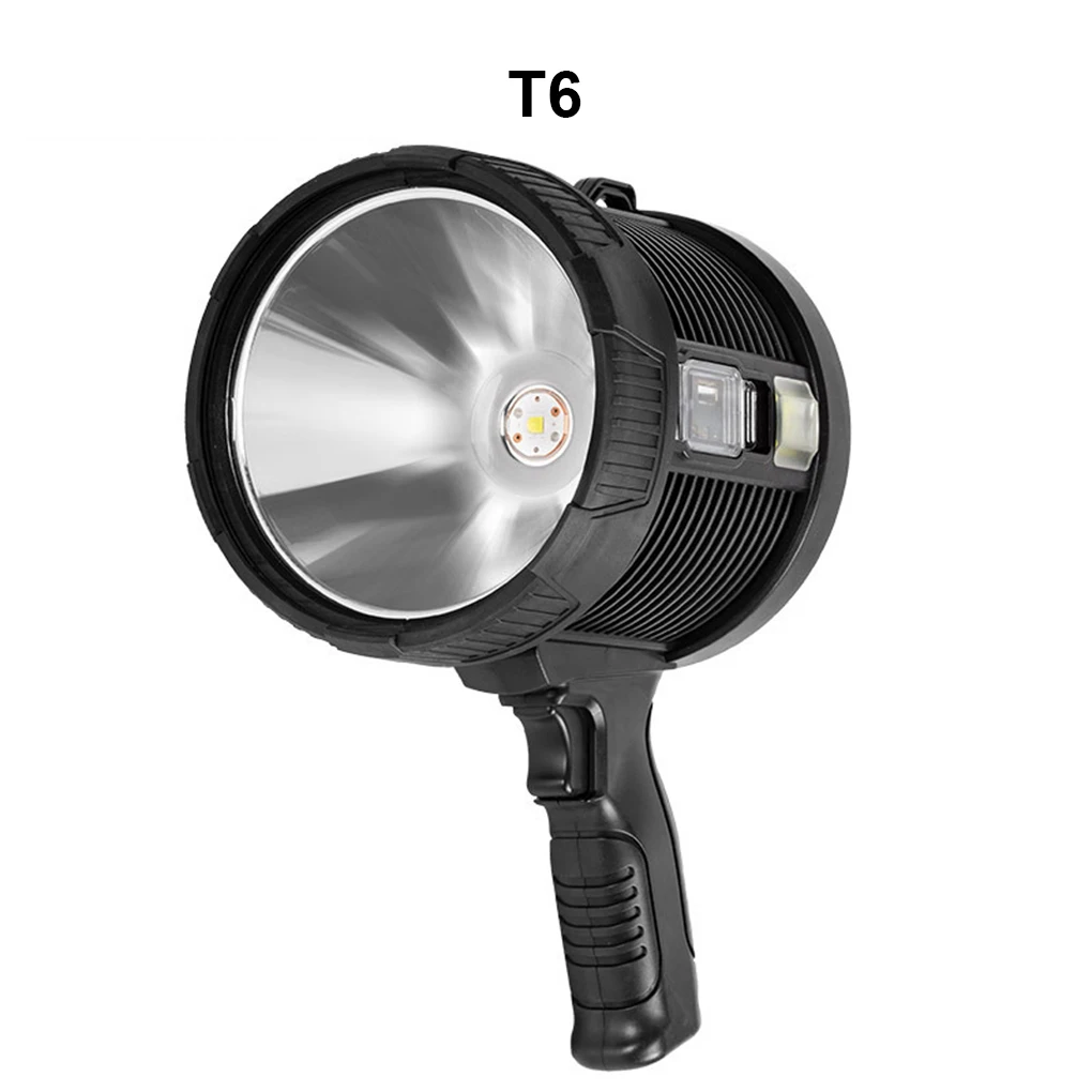 Flashlight Solar Rechargeable Torch Searching Lantern Work Light Household Professional Lamp Warning Power Bank T6 Light