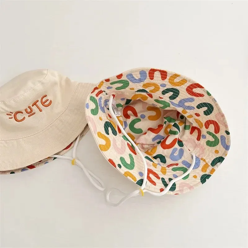 Double-Sided Baby Bucket Hat - Embroidered Fisherman Cap for Boys  Girls