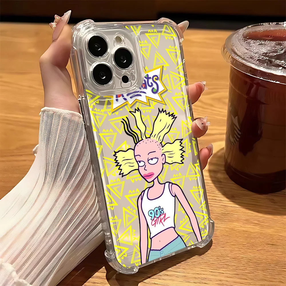 Playful Cartoon Rugrats Phone Case - Durable Clear TPU Cover with Anti-Fall Protection
