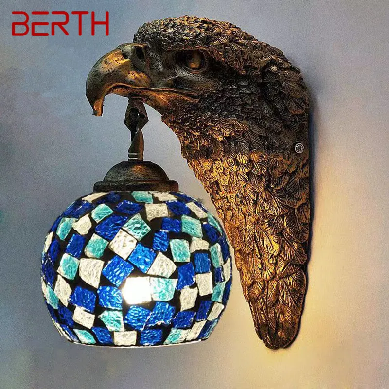 

BERTH Contemporary Eagle Wall Lamp Personalized And Creative Living Room Bedroom Hallway Bar Decoration Light