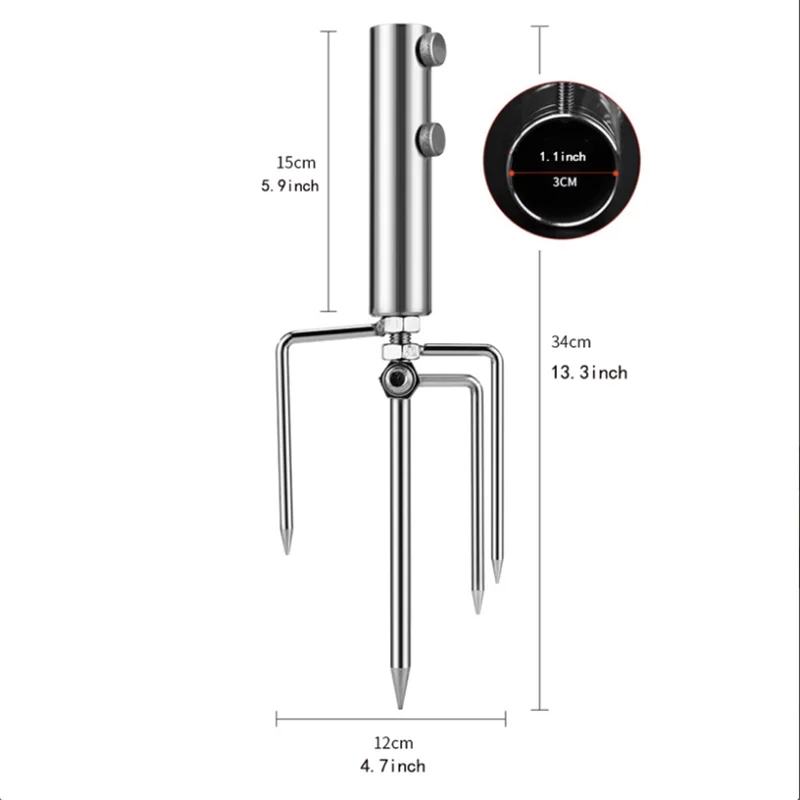 Durable Stainless Steel Beach Umbrella Anchor with Wind Protection Base