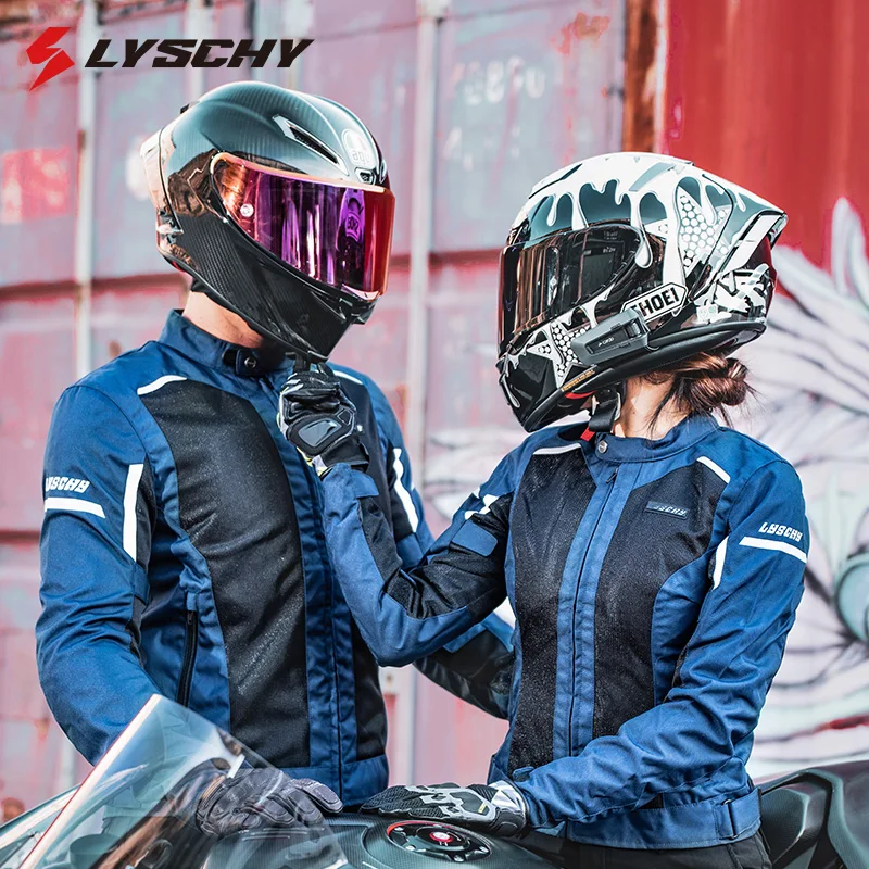 LYSCHY Girls 여름 통기성 메쉬 야간 반사 레이싱 재킷, CE1/CE2, 여성용 라이딩 의류, 슬림 오토바이 재킷