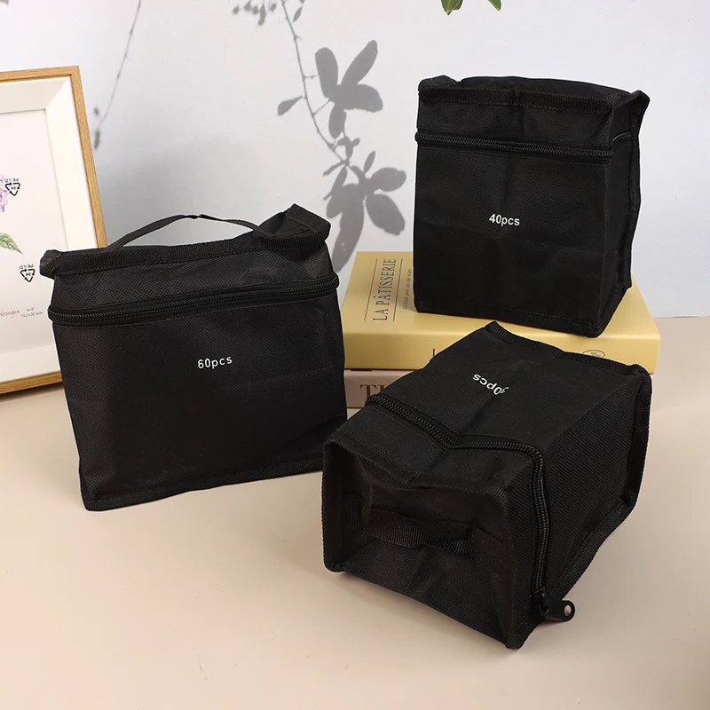 30/40/60/80Pcs Pencil Bag Art Marker Pen Storage Bag Large Capacity Canvas Marker Pen Organizer Folding Square Pouch