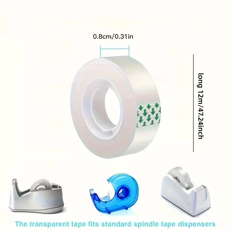 선물 포장, 공예, 사무실 및 가정용 고품질 투명 접착 테이프 10롤, 테이프 디스펜서에 적합