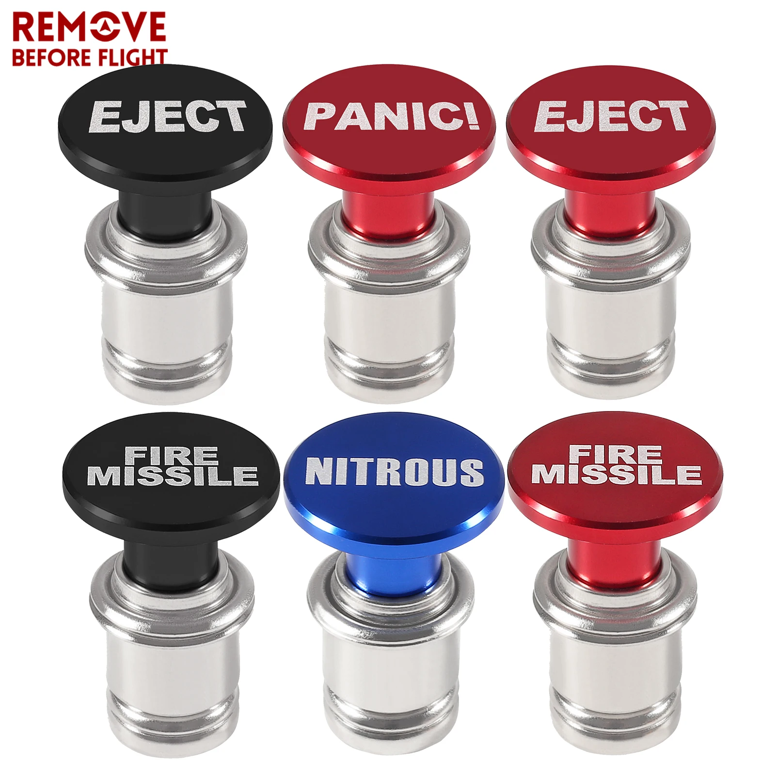 Missile di fuoco e pulsante di espulsione Accendisigari auto 12V Accendisigari Plug Accessori di ricambio auto Adatto alla maggior parte dei veicoli automobilistici (Black EJECT