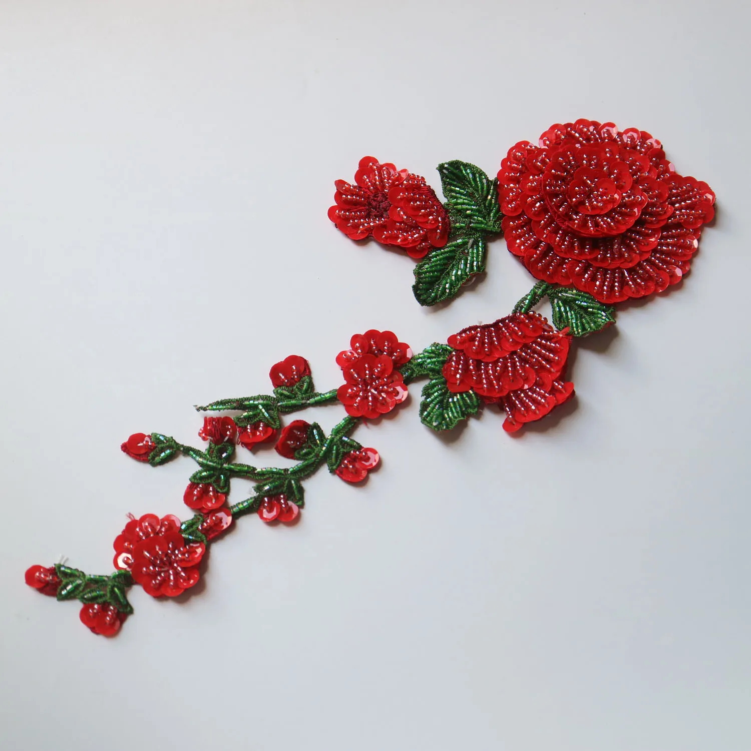Large Red Peony Flower Embroidered Applique Patch - Sew On Embellishment For Clothes, Bags, Home Decor - View #5