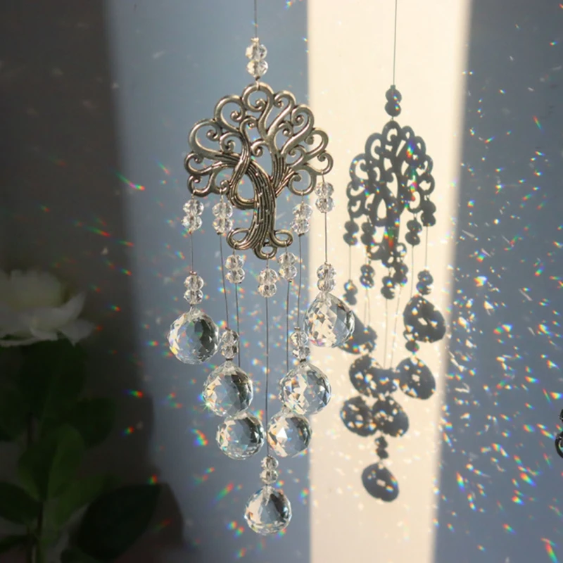 Description Picture 5 of itemSuncatcher Crystal Dream Catcher Window Wind Chimes Light Catcher Rainbow Prism Crystal Hanging Pendant Home Garden Decoration