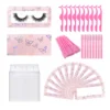Pink/Purple Lash Packaging Boxes Cluster Eyelashes Boxe Natural Faux Fluffy Mink Eyelashes Packaging Rhinestones False Nail Art 4