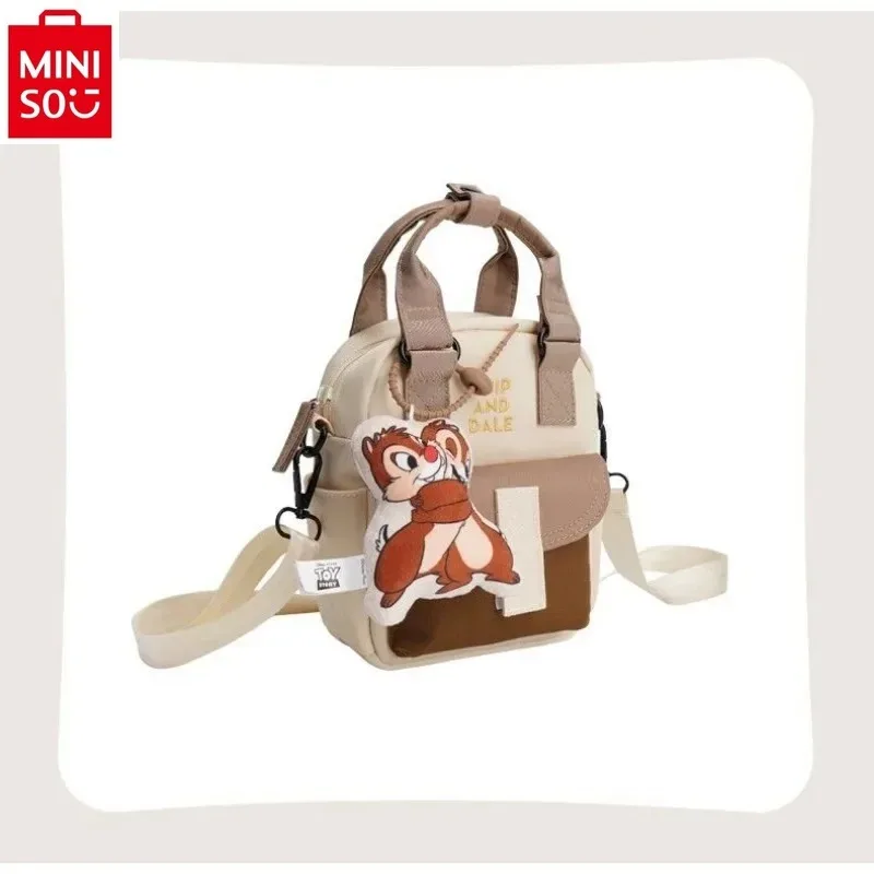 MINISO Disney Carton Chichitti Fashion Canvas Casual Shoulder Bag Women's Large Capacity Storage Crossbody Bag
