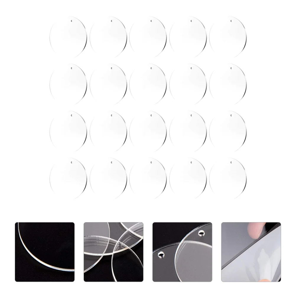 

20pcs Blank Clear Sheet Acrylic Cut Circle Sheet Acrylic Key Chain Blank Pieces