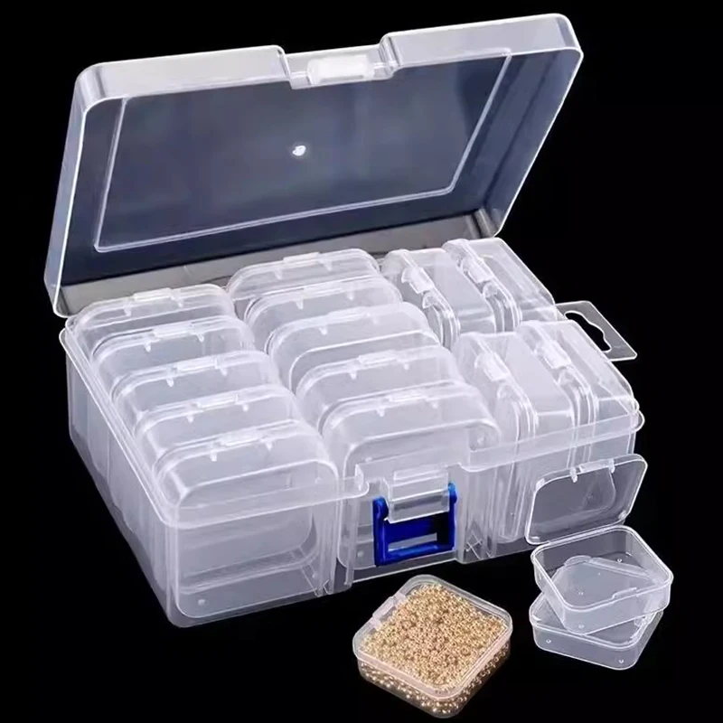 Transparent Independent Packaging Box Small Bead Organizers Plastic Storage Cases Mini Clear Bead Storage storage boxstorage containerplastic storage box