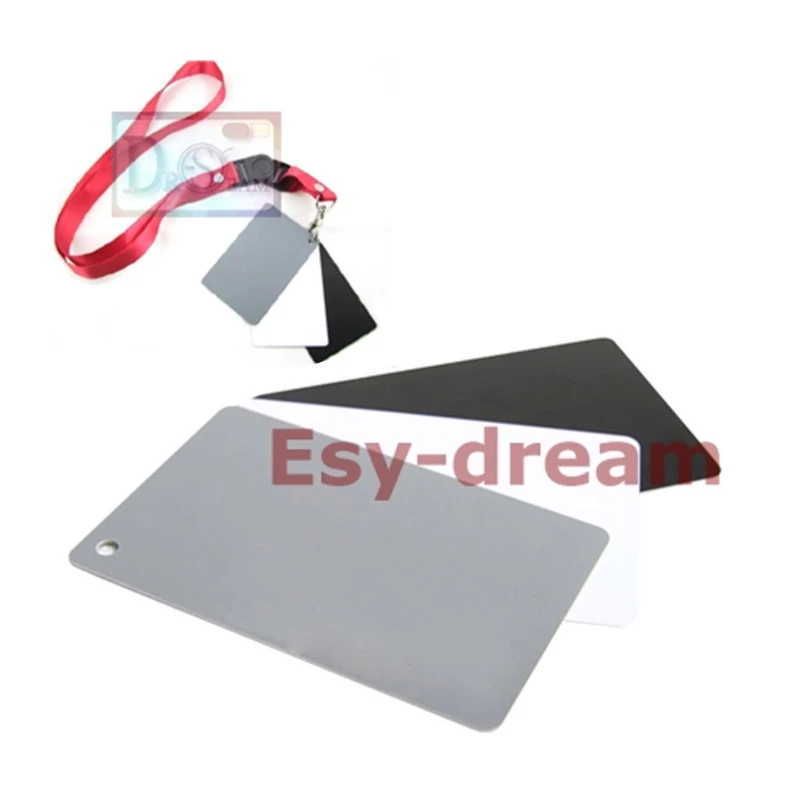 17cmX12cm(5*7inch) 3in1 Digital Grey Card White Black 18% Gray Color White Balance Strap